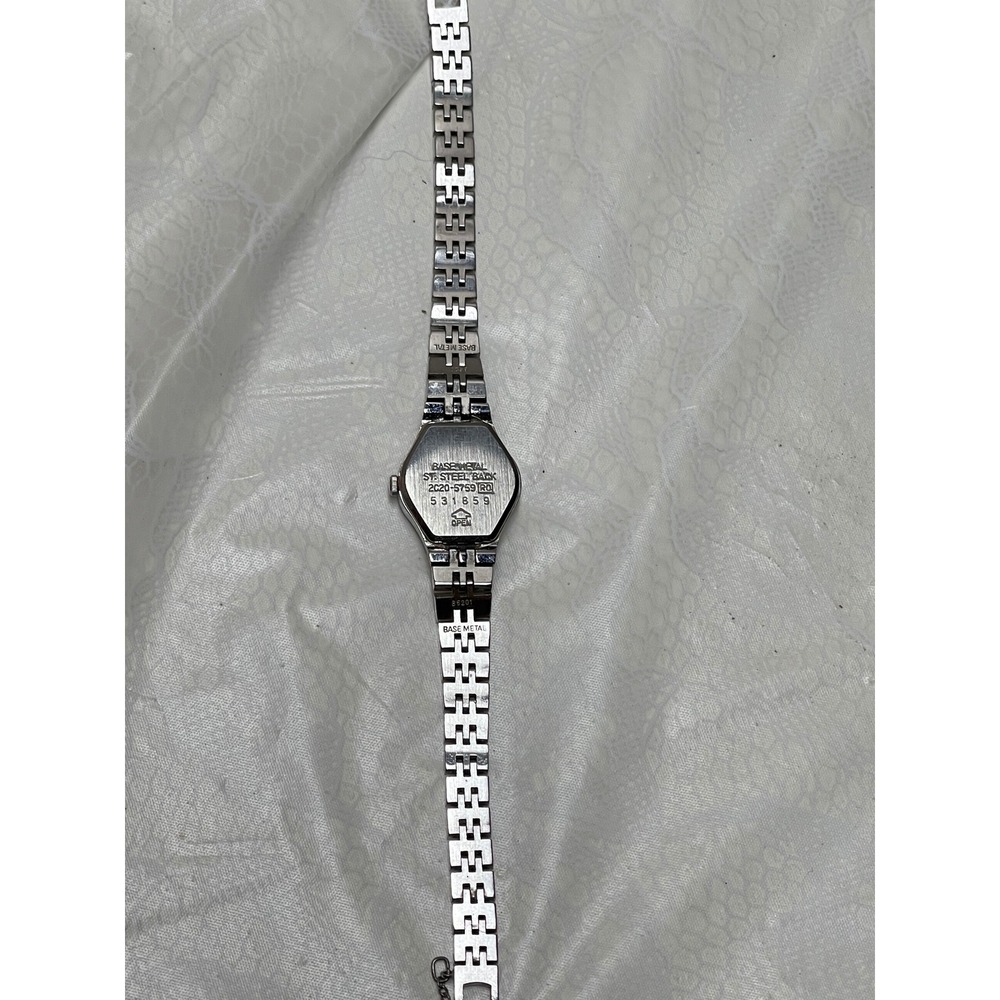 Vintage Seiko Quartz Womens Watch Silver Tone Textured Bracelet Untested - Picture 4 of 5